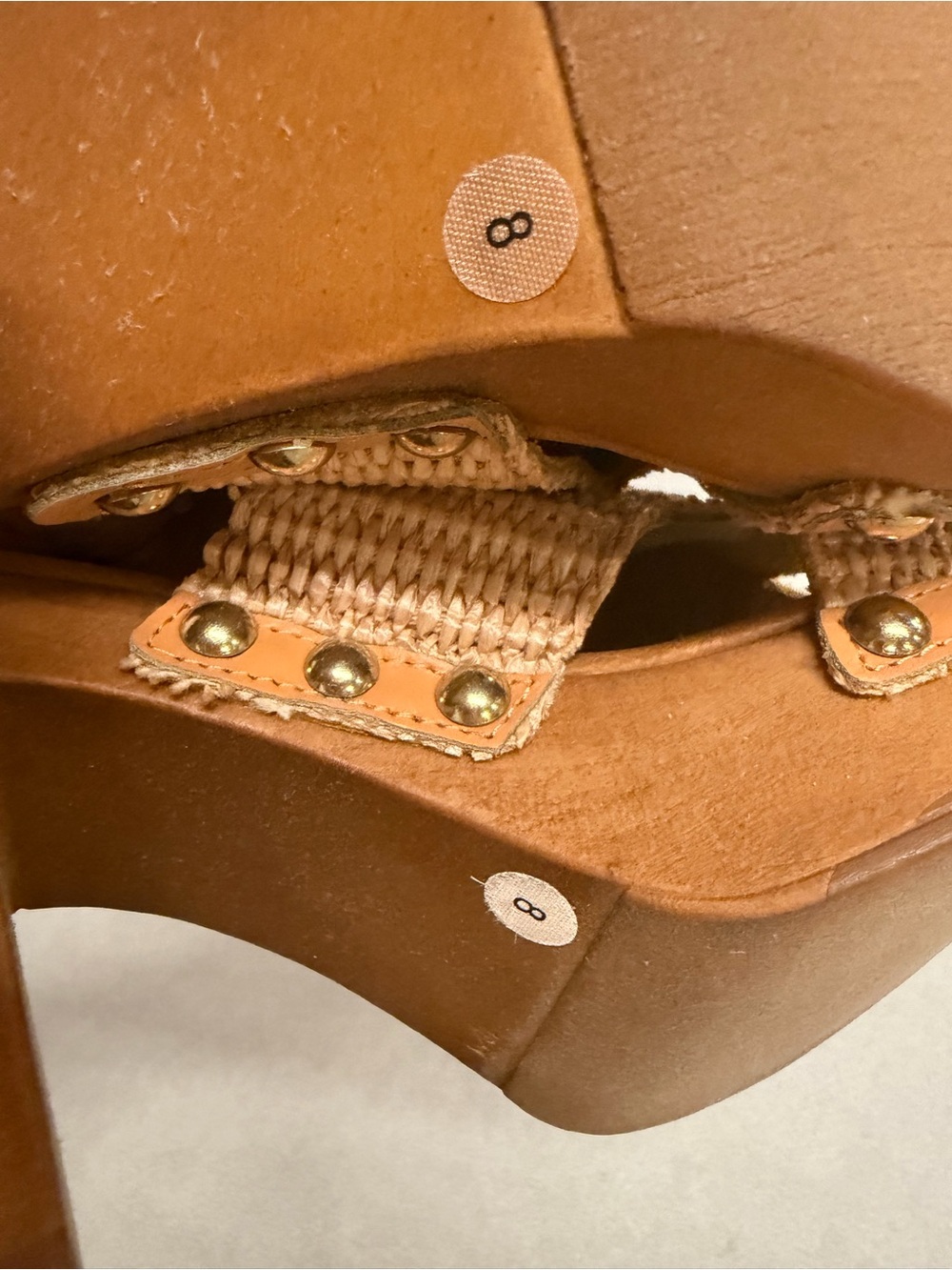 Steve Madden Woven Tan Slide Mules - Picture 6 of 6